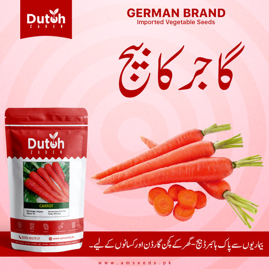 Carrot Seeds - Gajar ka Beej - گاجر کے بیج - Dark Red OP - Home Gardening